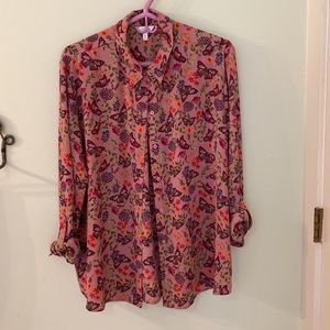 Pink Butterfly Long Sleeved Blouse